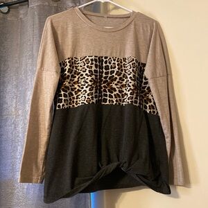 Long sleeve cheetah print shirt